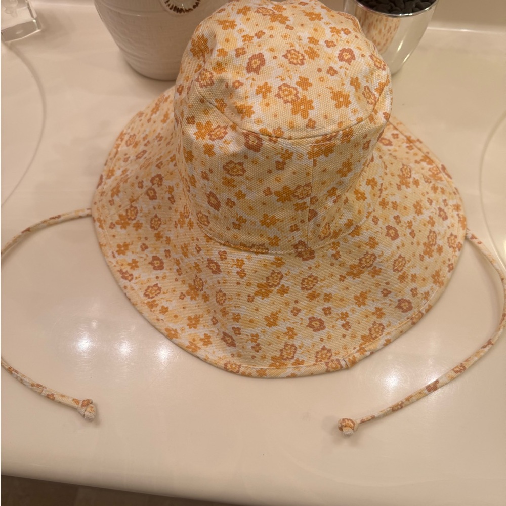 Lack Of Color Floral Bucket Hat Peach Bloom Festival Staples💯% Cotton Canvas NWT - Picture 4 of 16